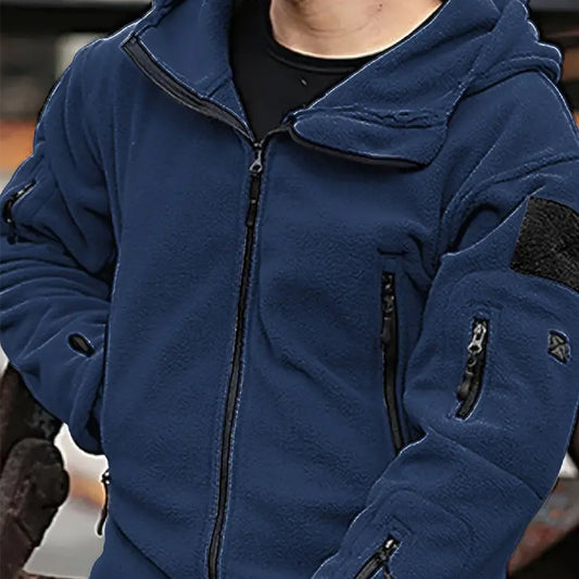 Herren Outdoorjacke mit Fleecefutter – Winddicht, Kapuze, Slim Fit