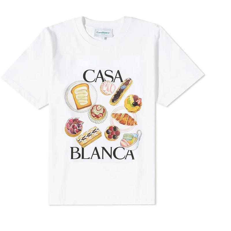 Locker geschnittenes T-Shirt mit Hamburger-Aufdruck – Kurzarm-Shirt aus Leinen