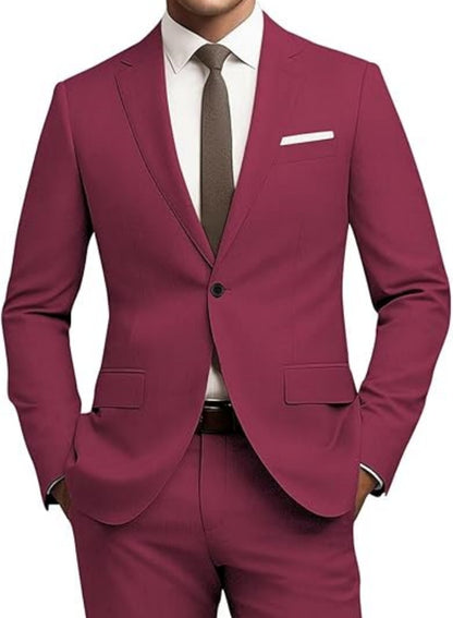 Herren Slim Fit Anzug – 2-teiliges Set für Business & Freizeit