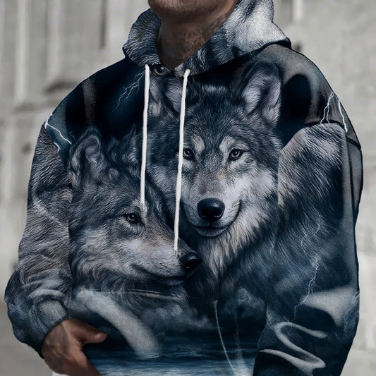 Herren Hoodie aus Fleece-Stoff mit Kapuze