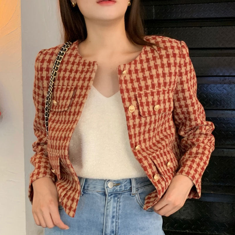 Tartan-Kurzjacke für Damen
