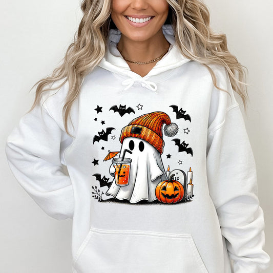 Halloween Geist Kürbis Fledermaus Hoodies Für Frauen Mode Mit Kapuze