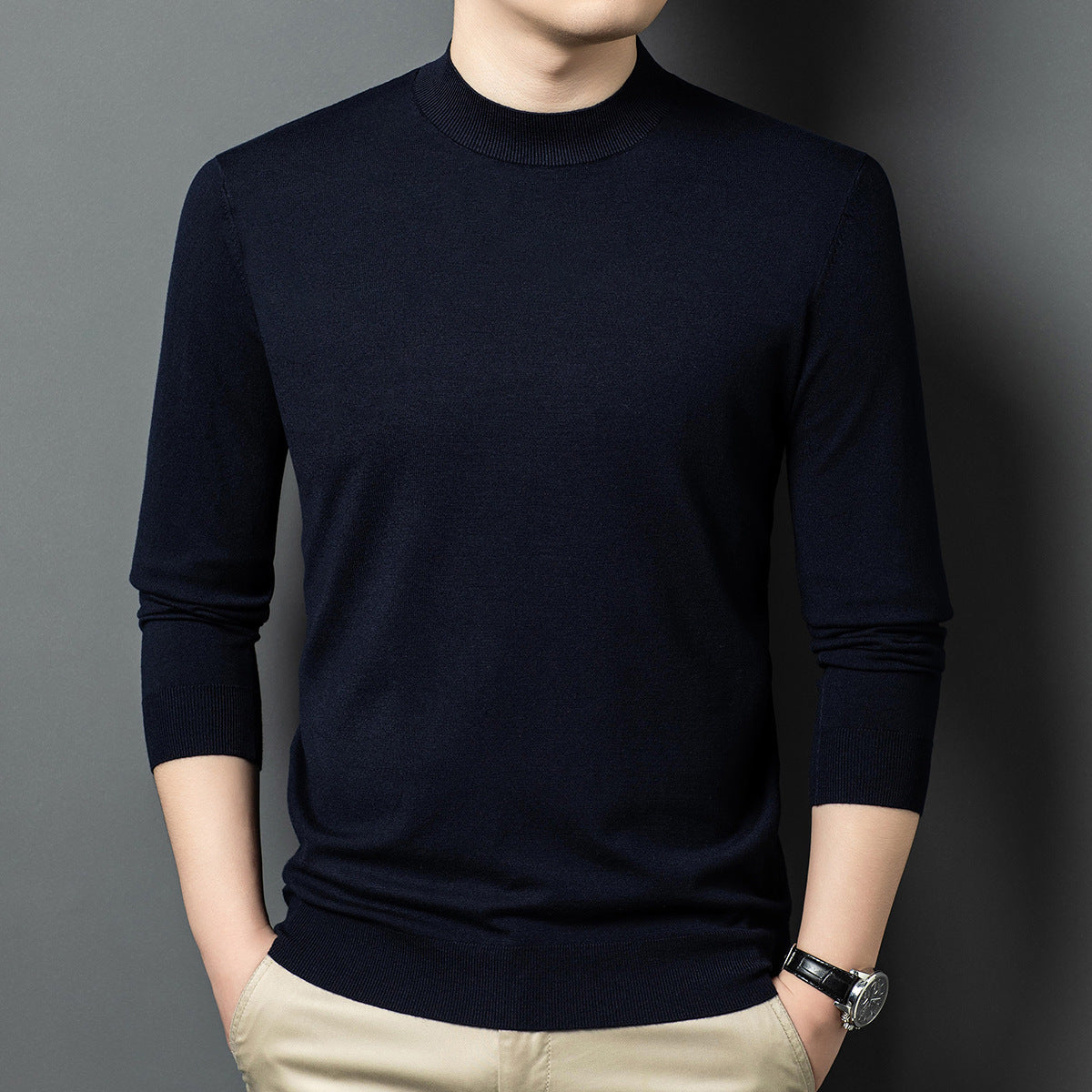 Round Neck Wool T Men's Sweater Skin-friendly