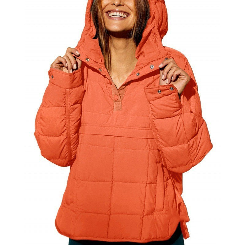 Warme Hoodie Daunenjacke Damen