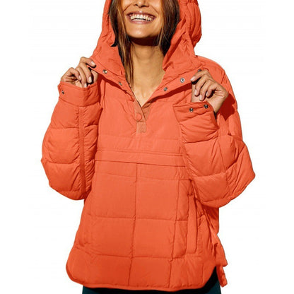 Warme Hoodie Daunenjacke Damen