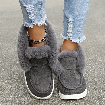 Schneestiefel Warme Winterschuhe Plüschfell Stiefeletten Damen