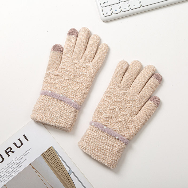 Modische Strickhandschuhe für Damen, um im Winter warm zu bleiben