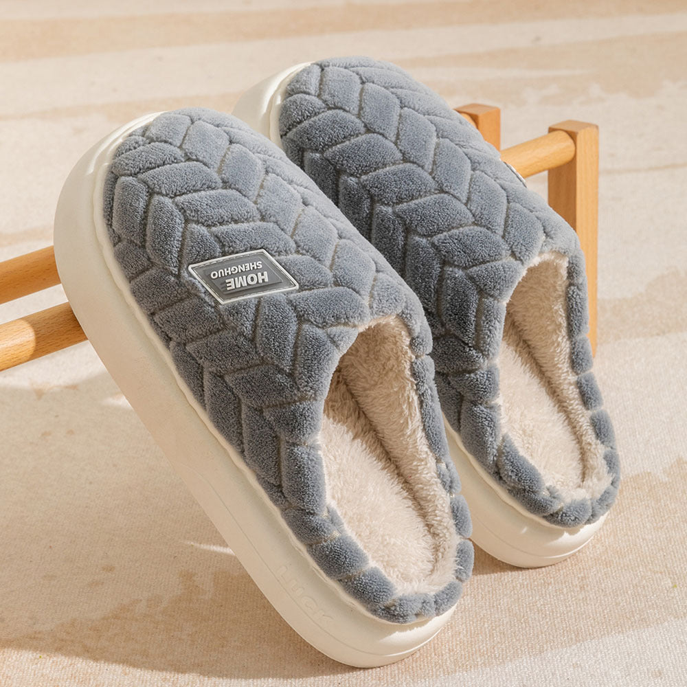 Neue rutschfeste Plüsch-Hausschuhe mit dicken Sohlen für Paare, warme Winter-Hausschuhe für Zuhause, Innen-Fleece-Schuhe für Damen und Herren