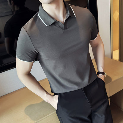 Kurzärmliges Poloshirt aus merzerisierter Perlbaumwolle mit Revers