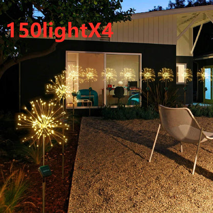 Neue Erdungsstecker Solar Feuerwerk Licht LED Lichterkette Kupferdraht Outdoor Garten Dekoration Sterne Lichter Weihnachtsbeleuchtung
