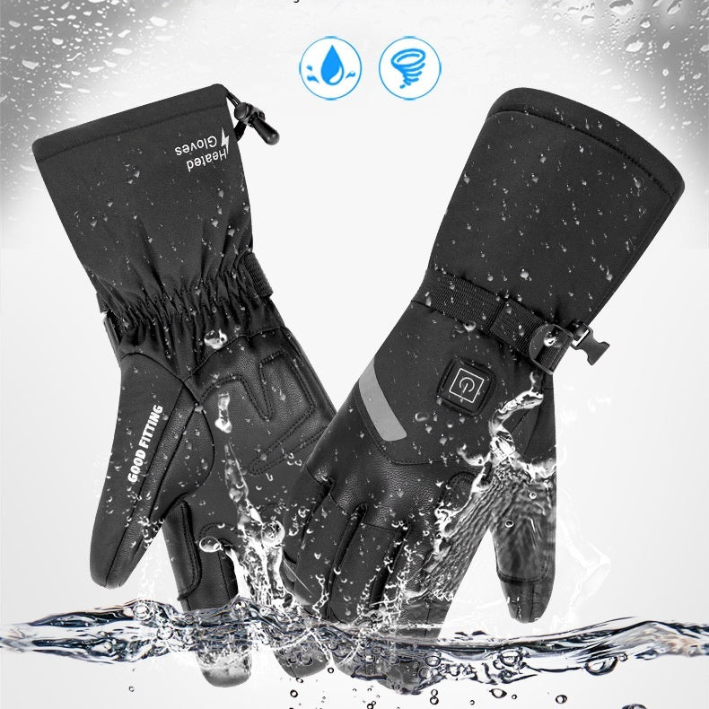Beheizbare Motorradhandschuhe aus Schafsleder mit Touchscreen
