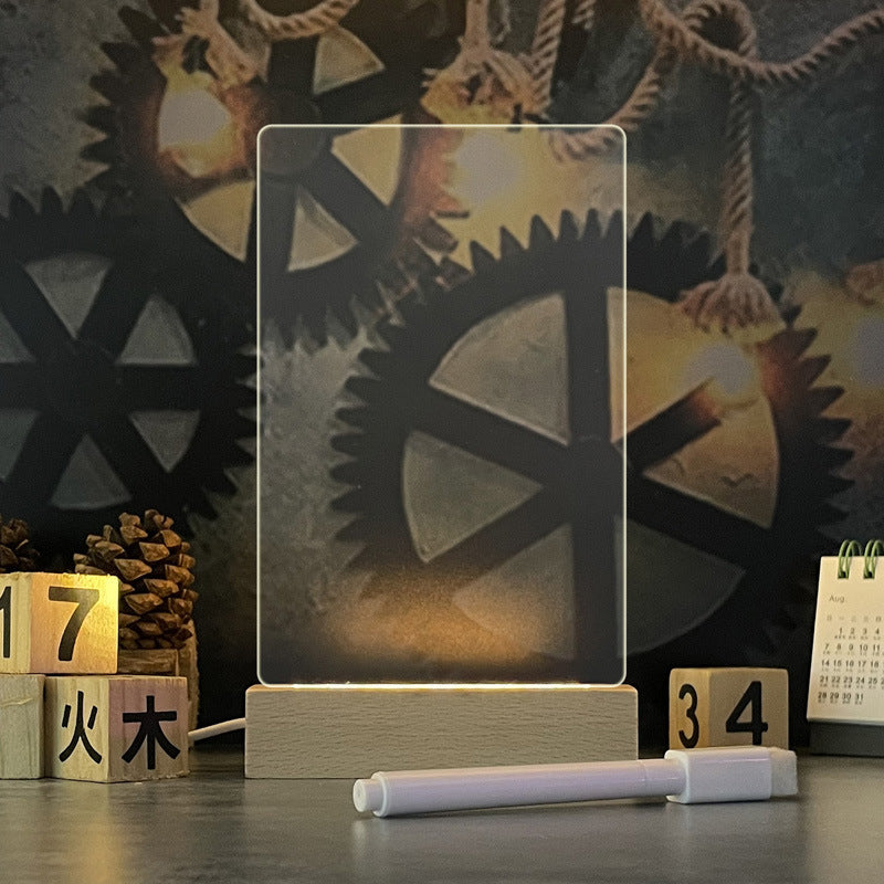 Kreatives Notizbrett, kreatives LED-Nachtlicht, USB-Nachrichtenbrett, Urlaubslicht mit Stift, Geschenk für Kinder, Freundin, Dekoration, Nachtlampe