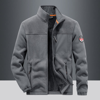 Herren Outdoor-Fleecejacke – Freizeit-Cardigan mit Reißverschlusstaschen