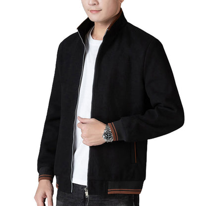 Herren Wollfleece-Jacke – Sportlicher Herbstmantel mit Taschen