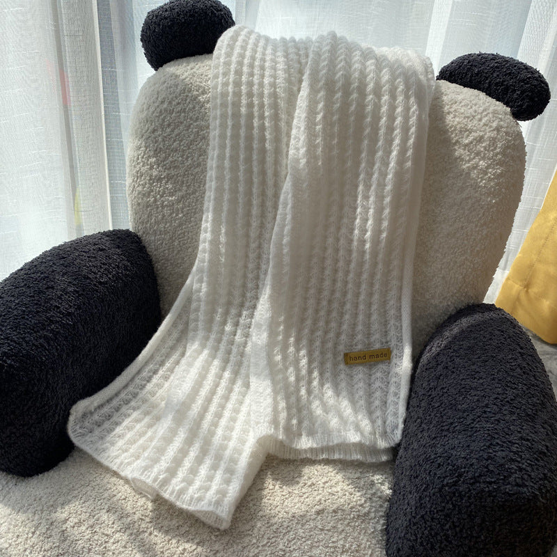 Unisex Wollschal – Langer Strickschal in Uni-Farben