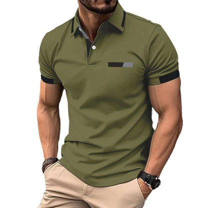 Herren Polo T-Shirt mit Zierbrusttasche – Sommerliches Kurzarmshirt mit Knopfleiste (1+1 Gratis)