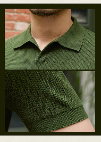 Retro Herren-Strickshirt – Business Casual aus 100 % Lyocell
