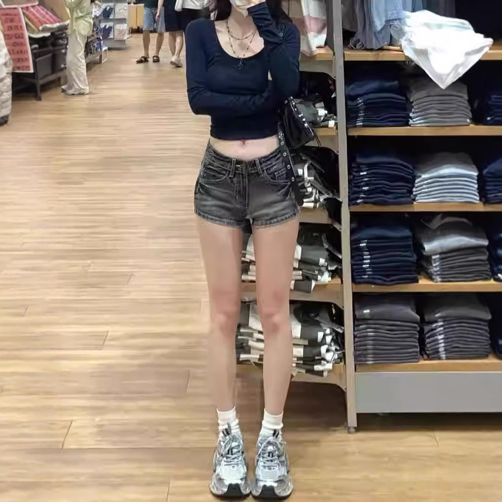Hot Girl High Waist Shorts Sommer Sexy Abnehmen Mantel Super Short Shorts Frauen