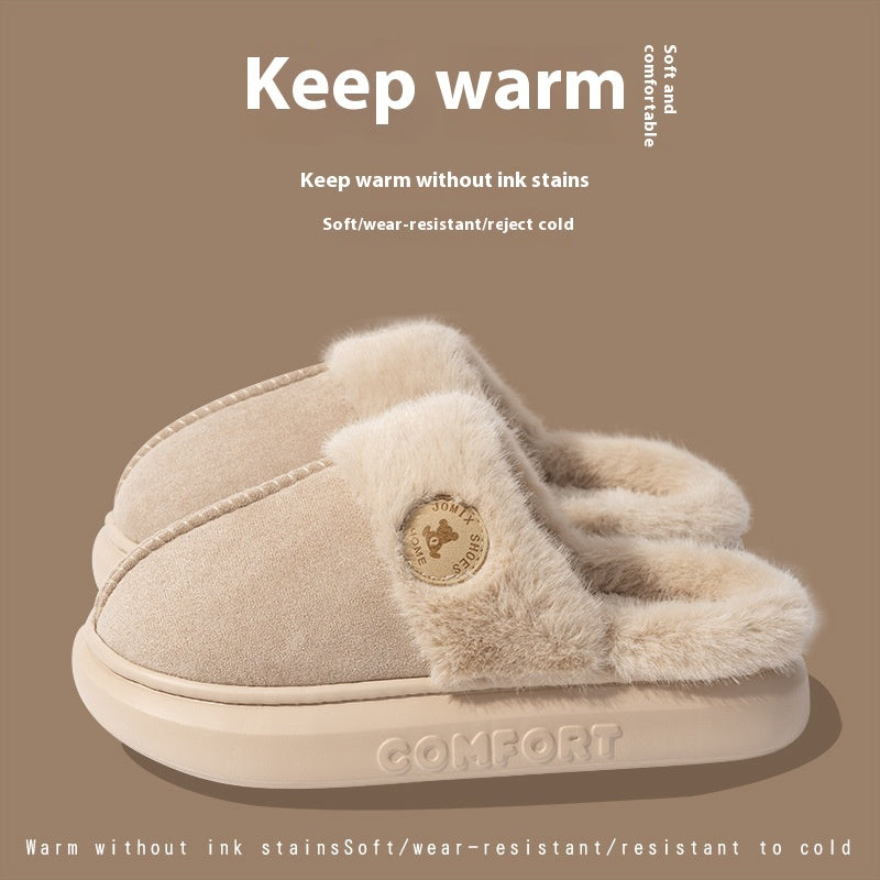 Neu Plüsch Hausschuhe Für Frauen Männer Winter Warme Hause Pantoffel Indoor Dicken sohlen