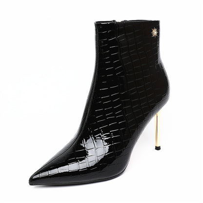 Spitze High Heels Lackleder Stilettos